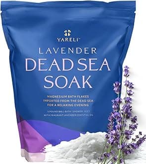 Magnesium Flakes, 5lb Lavender, Dead Sea Bath and Foot Soak, Alternative to Epsom Salt with Over 250,000mg of Magnesium Chloride Per Bag