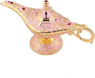 Gusnilo Vintage Aladdin Magic Lamp Genie Collector's Edition /Wedding Table Decoration,Collectable Rare Classic Arabian Props Aladdin Pot & Delicate Gift for Party/Birthday(Pink)