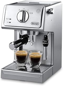 De'Longhi 15 Bar Pump Espresso Machine with Advanced Cappuccino System, Compact Stainless Steel Espresso Maker with Premium Milk Frother for Lattes, Single & Double Espresso, Tamper Included