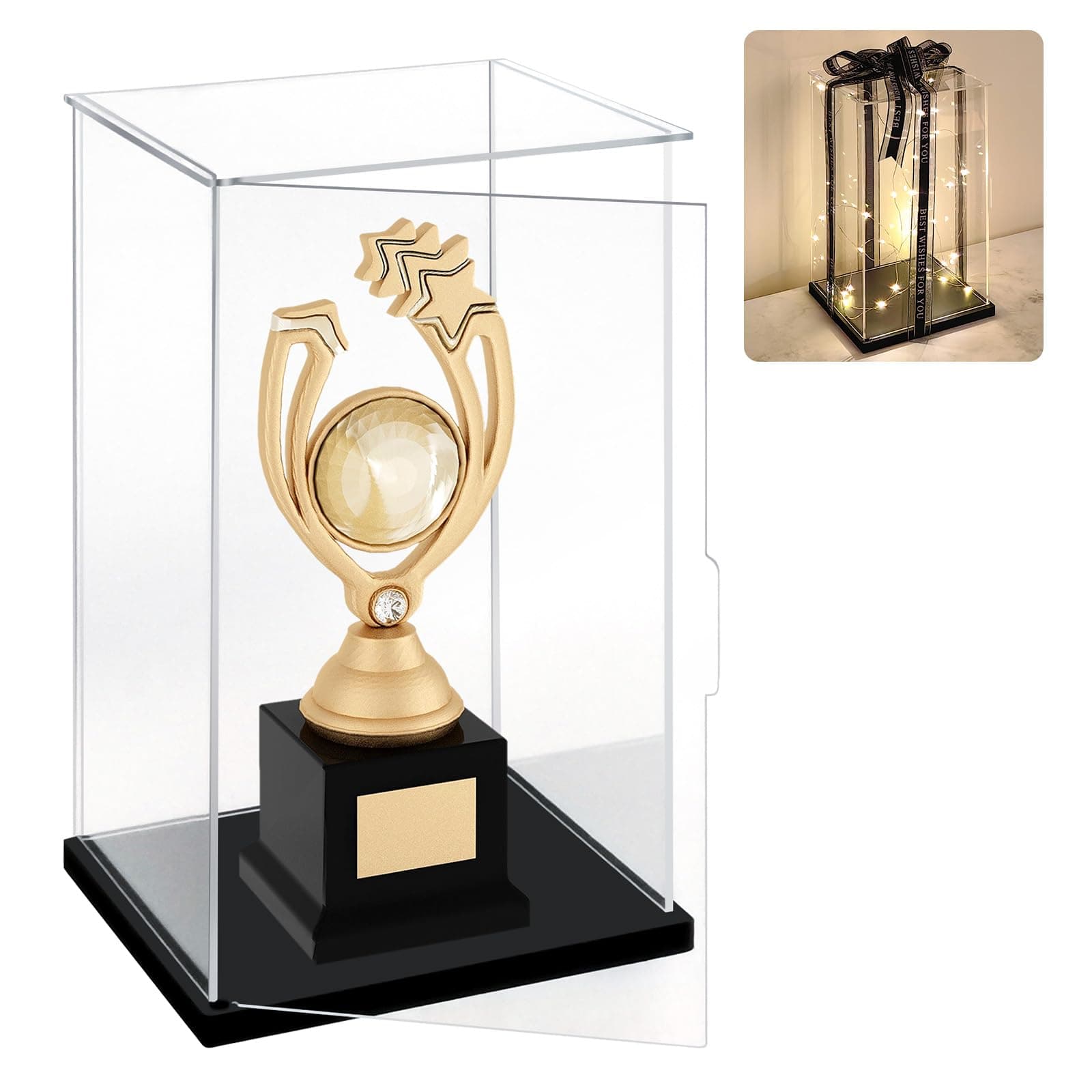 Display Case with Light and Ribbon