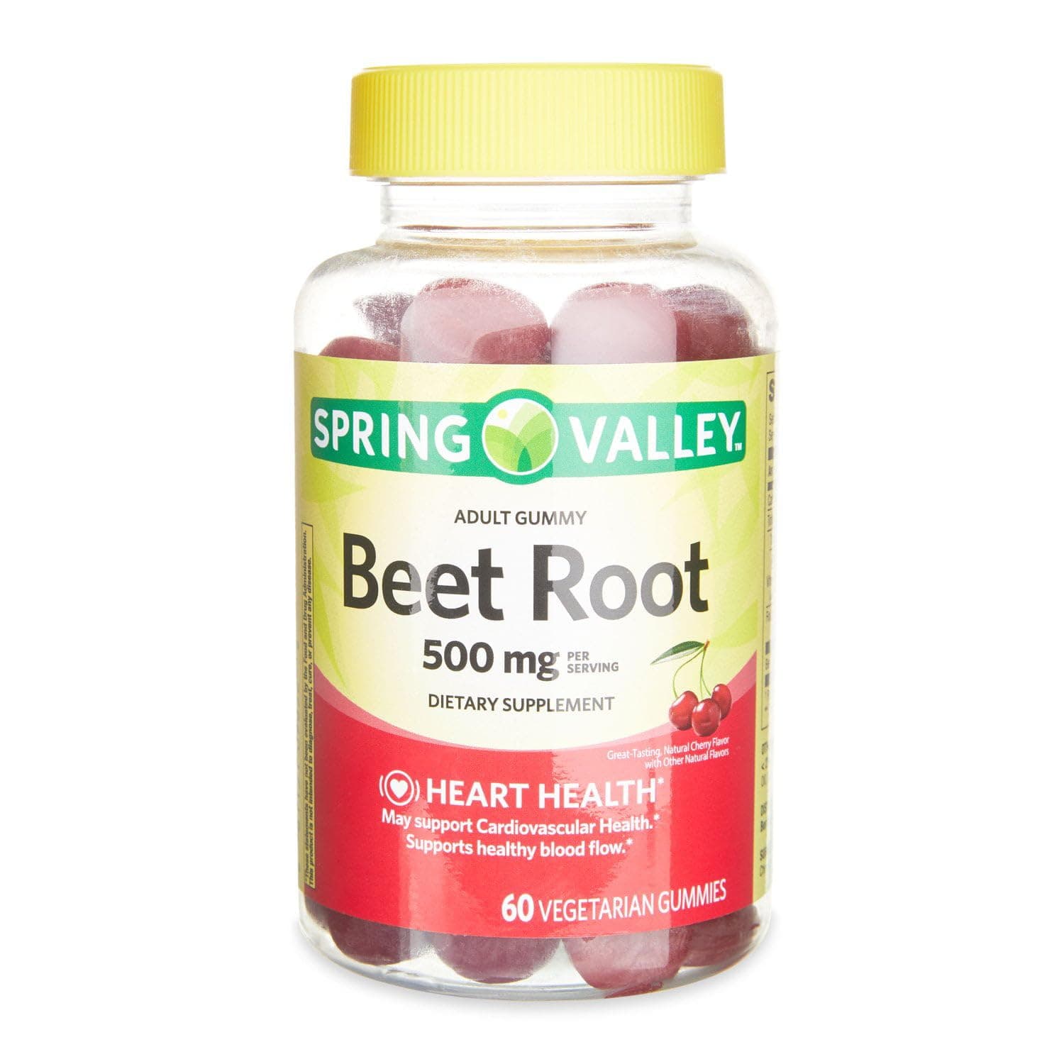 IKJ Beetroot Dietary Supplement Gummies, Cherry, 500 mg, 60 Count