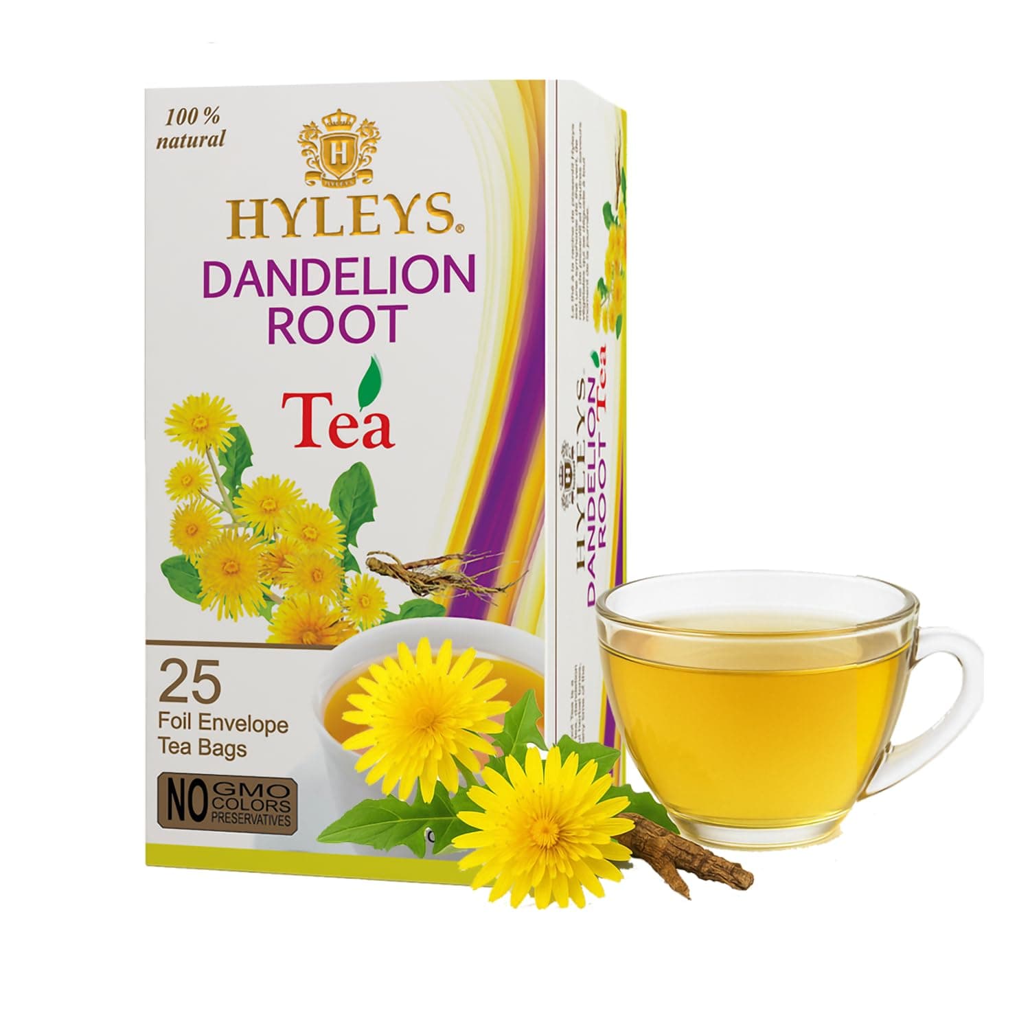 Hyleys Dandelion Root Tea, 25 Tea Bags, 1.32 oz. (37.5 g)