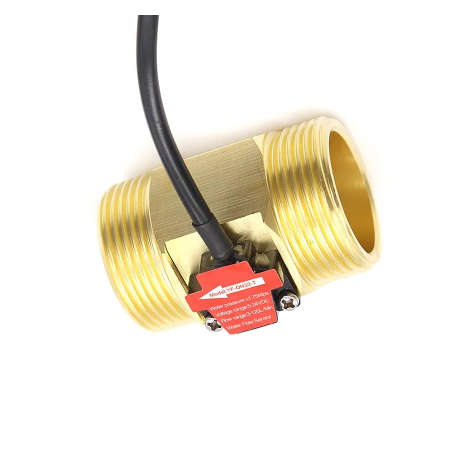 Flow Meter Kit YF-DN32-T 3-120L/min Hall Effect Flow Sensor Water BSP G1 1/4" Threaded End DN32 Connection 3% error Turbine Flowmeter Readings are Clear,Simple Reading