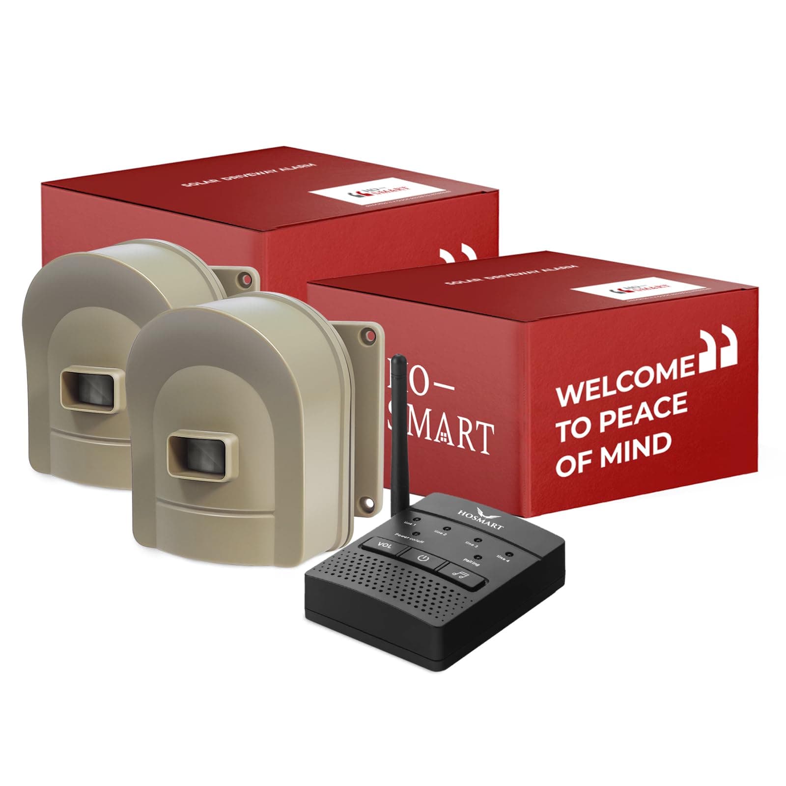 1/2 Mile Hosmart Driveway Alarm Wireless Sensor System & Driveway Sensor Alert System Weatherproof Security Outdoor Motion Sensor & Detector