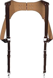 VoolupVoolup - Genuine Leather Suspenders for Men, Leather Suspenders, Mens Leather Suspenders in Vintage Style Handmade