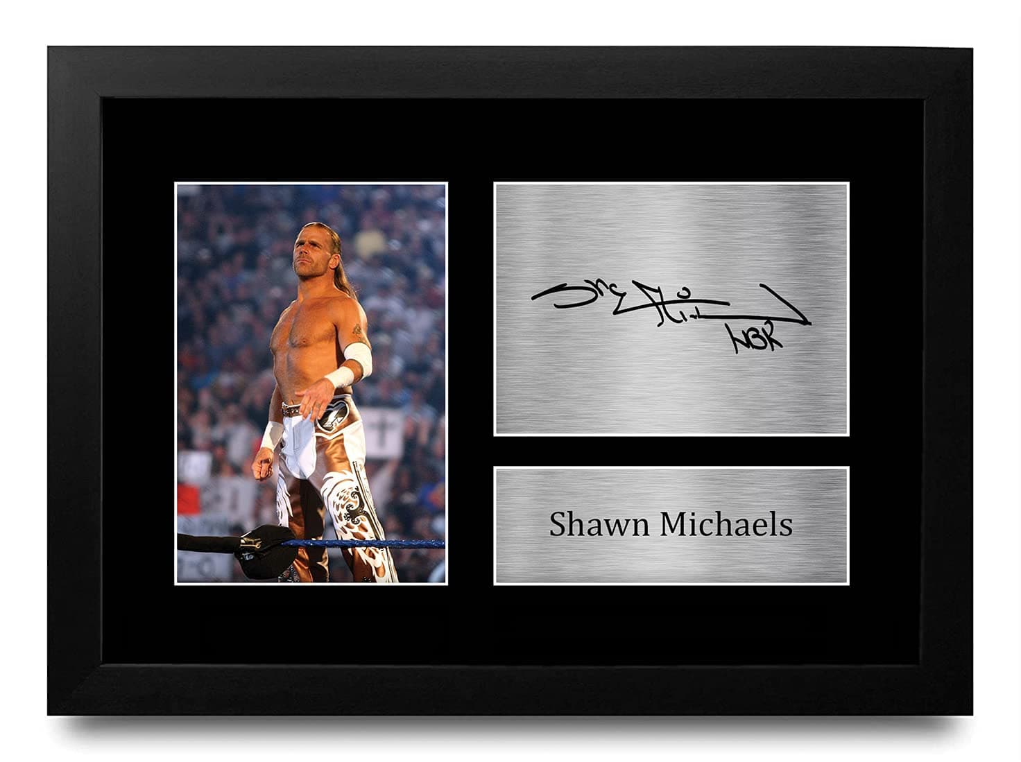 FR Shawn Michaels Gift Signed FRAMED A4 Printed Autograph WWF WWE Gifts Wrestling Print Photo Picture Display