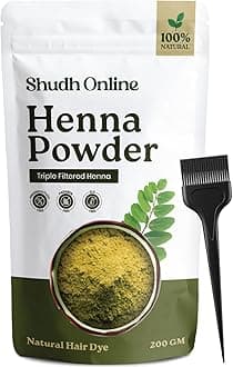 Organic Henna Powder for Hair Growth (200 Grams), Herbal Mehandi, Hena Powder for Hair, Mehendi, Natural black dye - Mehndi Hina - Rajasthani Mehandi for Women