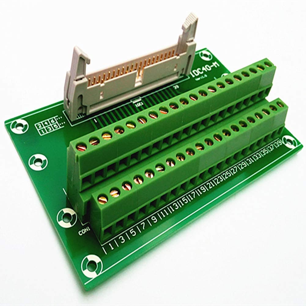 IDC40 2x20 Pins 0.1" Male Header Breakout Board, Terminal Block, Connector.