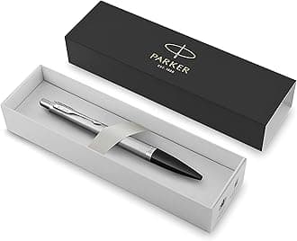 Parker Urban Premium Ballpoint Pen - Brushed Metal Metro Metallic - Blue Ink Refill - Gift Boxed