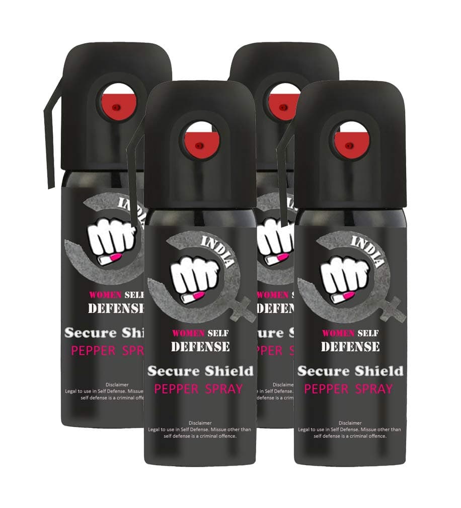 BE Safe Forever Ultra Max Protection Self Defense Pepper Spray, 55 ml | 45 Shots (Pack of 4)