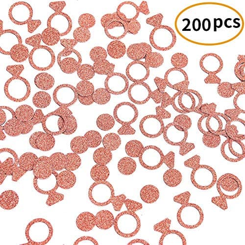 TMCCE Bachelorette Confetti Rose Gold Circle Ring for Wedding Party Bridal Shower Engagement Decorations