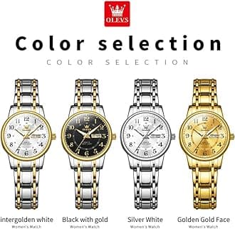 OLEVS Women's Watches Luxury Diamond Arabic Dial Wrist Watch for Women with Date Waterproof Stainless Steel Quartz Ladies Watch