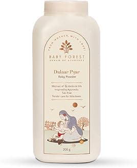 - Baby Forest Dulaar Pyar Talc Free Baby Powder | With Chamomile, Jojoba & Marigold Oils + Corn Starch | For Soft, Rash-Free Skin | Natural, Derma Safe Baby Powder | 200g