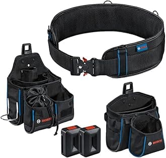 Bosch Professional BELT108KIT Work Belt 108 Pouch Set, Black