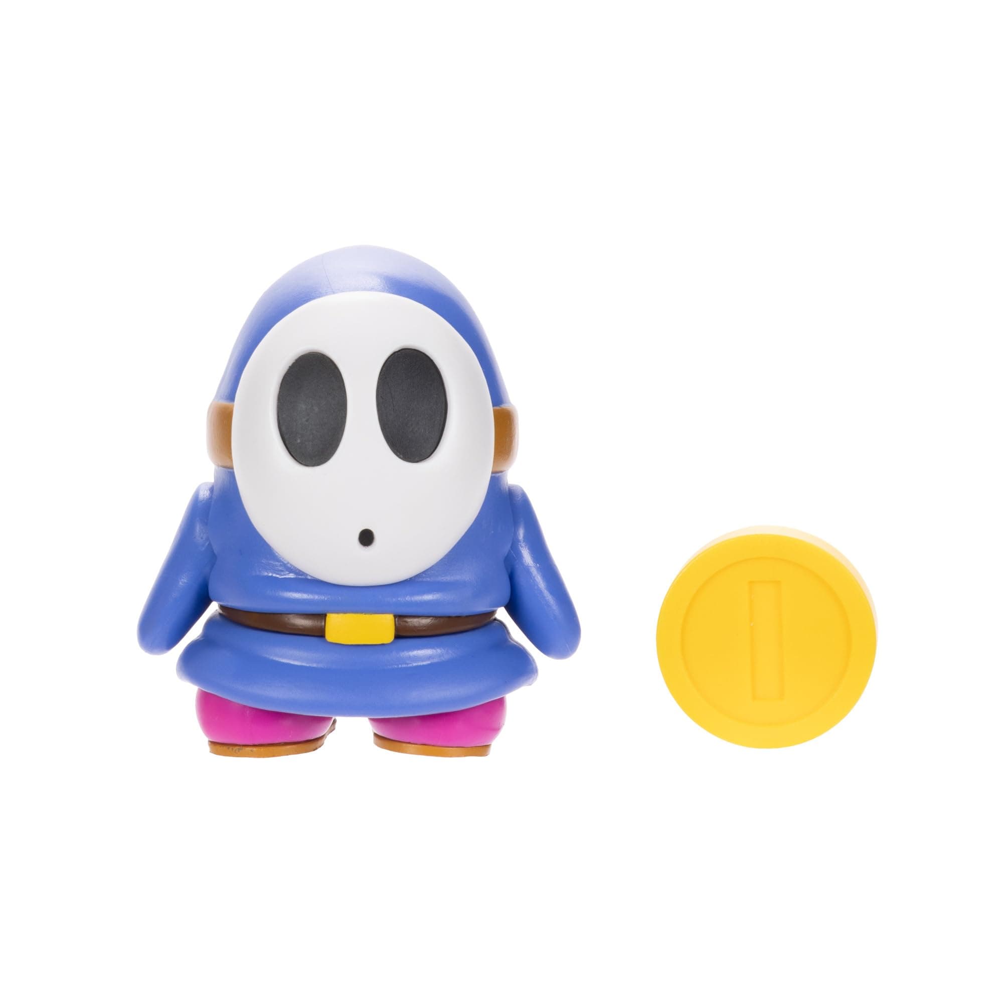 SUPER MARIO 4" Action Figures Blue Shy Guy with Coin