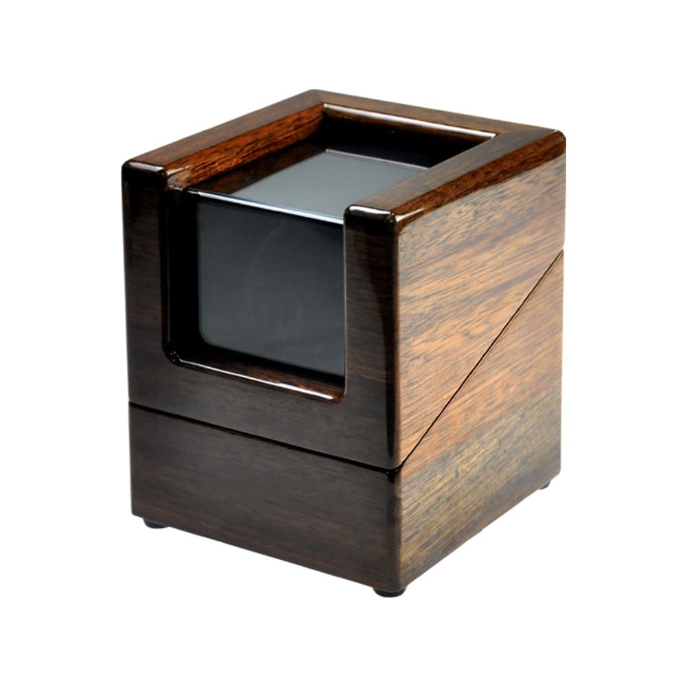 Driklux Automatic Single Watch Winder Holder with Quiet Motor,Premium Solid Wood Exterior and Soft Flexible Watch Pillows(Sapele+Black Velvet)