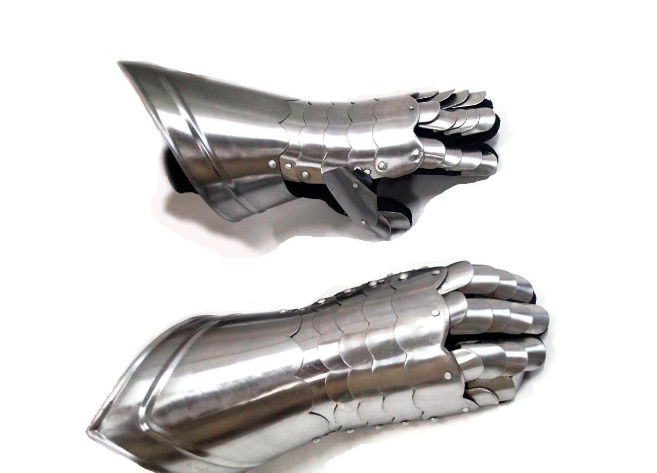 Handtooled Handcrafted Gauntlet Armor Steel and Leather Hand Protective Armour Gloves Pair | Medieval Knight Costume Warrior Metal Gauntlets