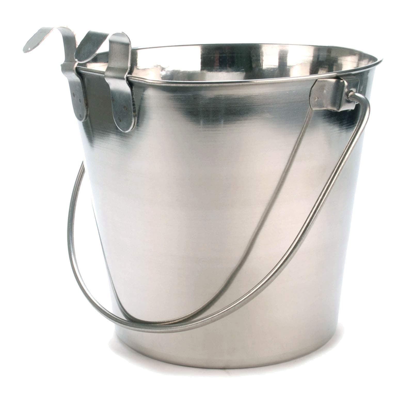 Jeffers Stainless Steel Flat-Sided Hanging Pail, 2 Quart