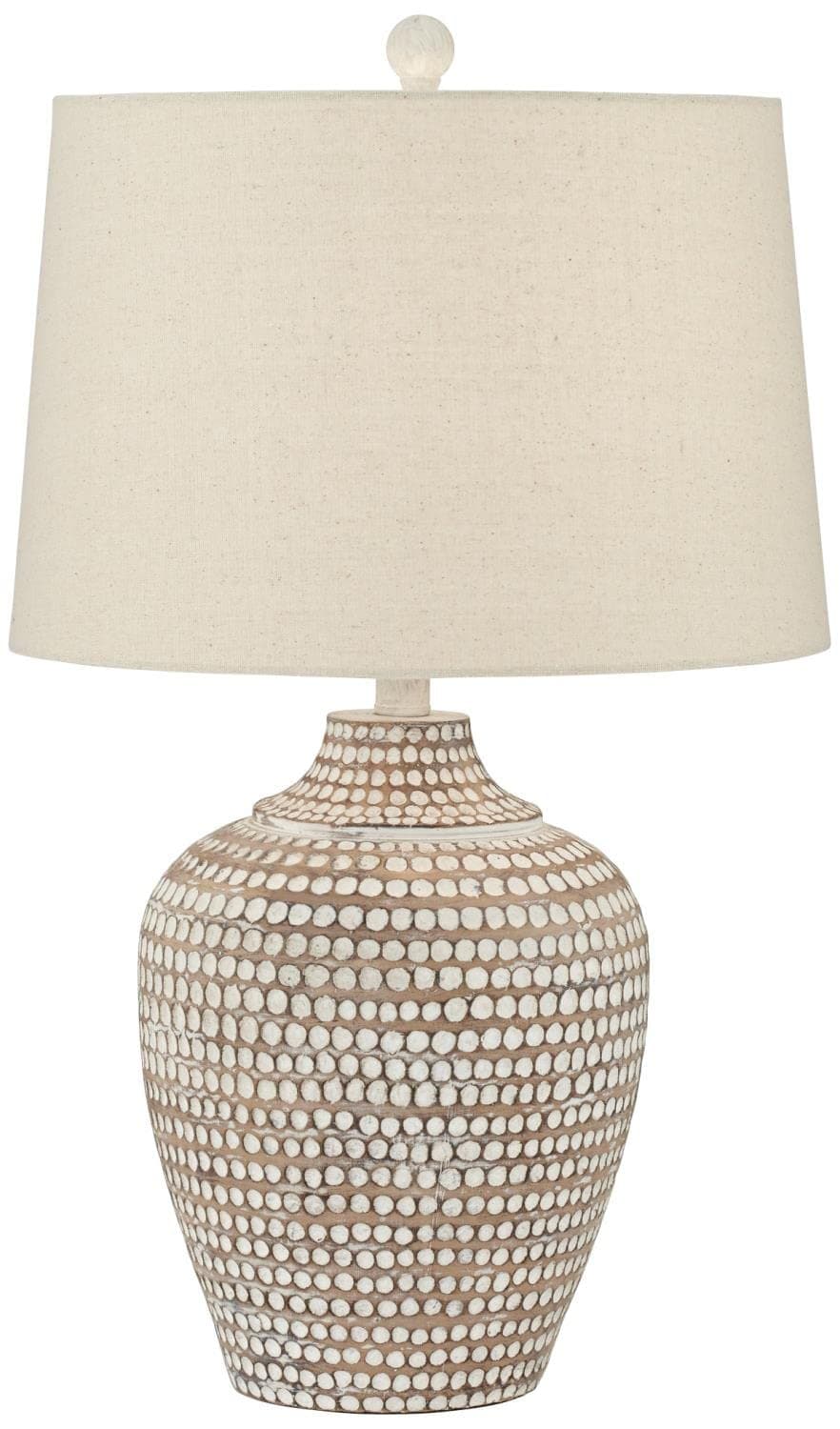 Alese 23 1/2" High Textured Dot Jug Small Farmhouse Rustic Coastal Accent Table Lamp Beige Light Earth Finish Single Oatmeal Shade Living Room Bedroom Bedside Nightstand House Office