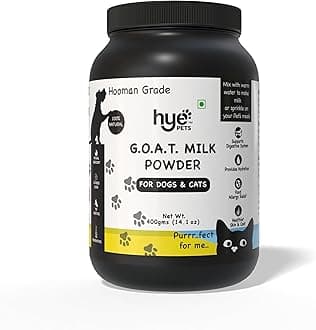 HYE Pets Goat Milk Powder for Pets | Nutrient-Rich Supplement for Happy and Healthy Dogs and Cats Food | 80 Servings Per Pack | 400g