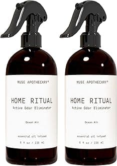 Home Ritual Active Odor Eliminator Spray - Furniture Deodorizer Spray & Bathroom Odor Eliminator for Home - Essential Oil Air Freshener - 8oz, Ocean Air