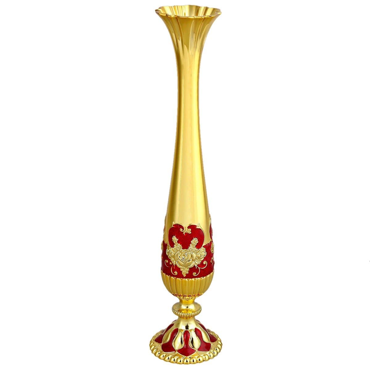 mookaitedecor 10" Single Stem Vase for Flower,Modern Decorative Tall Metal Floral Vase for Home Table Decoration,Gold Plated