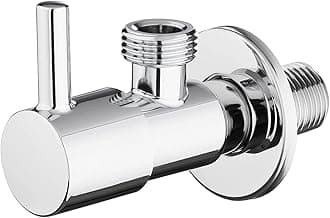 1/2" x 1/2" BSP Angled Isolating Valve, Wall Mounted Angle Valve for Basin Sink & Heating System, Chrome Brass, M22025-1/2