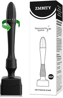Black Titanium Microneedles Derma Roller - Stamp Alternative -Microneedle Micro Needle Skin Care Tool - Microneedling Roller for Men and Women -