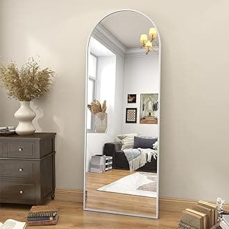 64"x21" Arch Full Body Floor Mirror, Full Length Mirror Hanging or Leaning Arched-Top, Wall Mirrors with Stand for Bedroom, Dressing Room, Silver