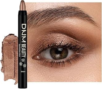 evpct Copper Brown Shimmer Cream Eye Shadow Sticks Brightener Pencils for Women, Bronze Brown Silky Eyeshadow Applicator Stick Pen Waterproof, Crease-Proof Stick Eyeshadow Shimmer Eye Makeup 73