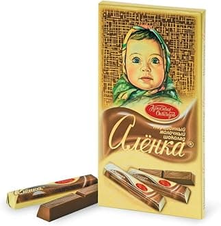 Milky Chocolate Alenka Imported Russian Sweets Candy Food Grocery Gourmet Bars [1 Chocolate Bar]