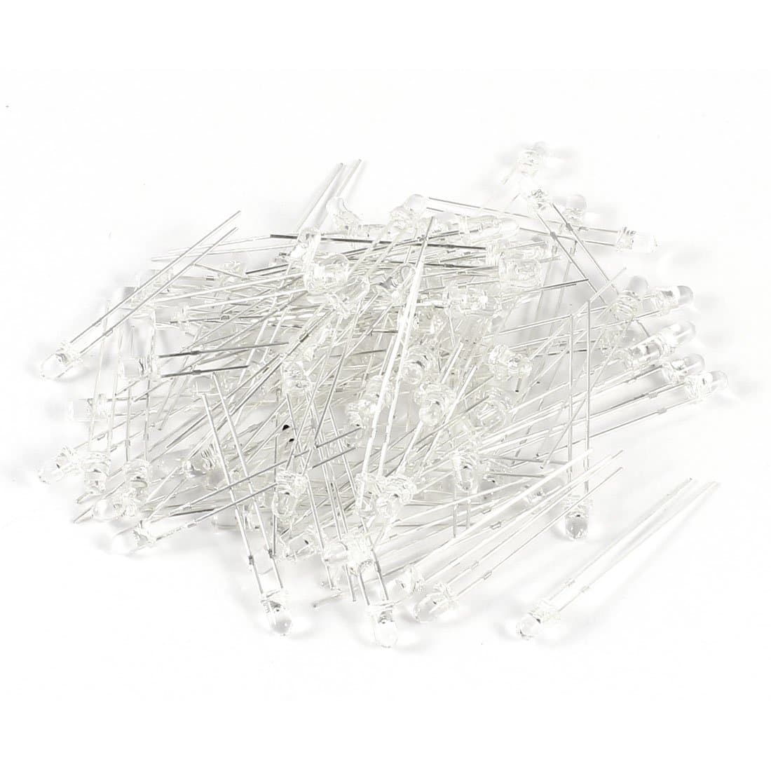 Uxcell a14050500ux0167 100 Piece 3 mm Round Head Infrared IR Lamp LED, 0.2" Width, 0.98" Length