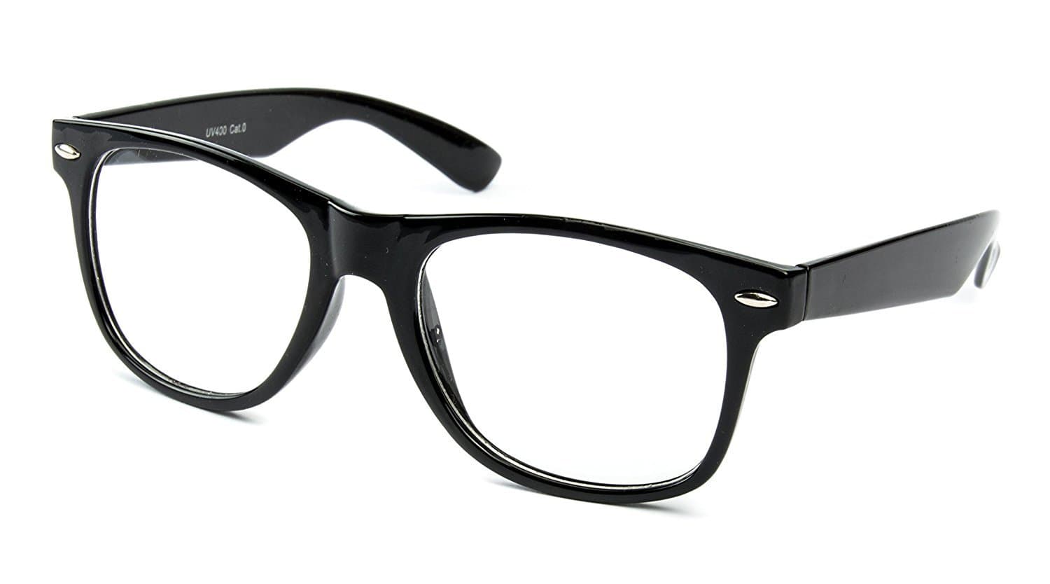 Clear Retro Style Oversized Black Frame Nerd Geek Glasses