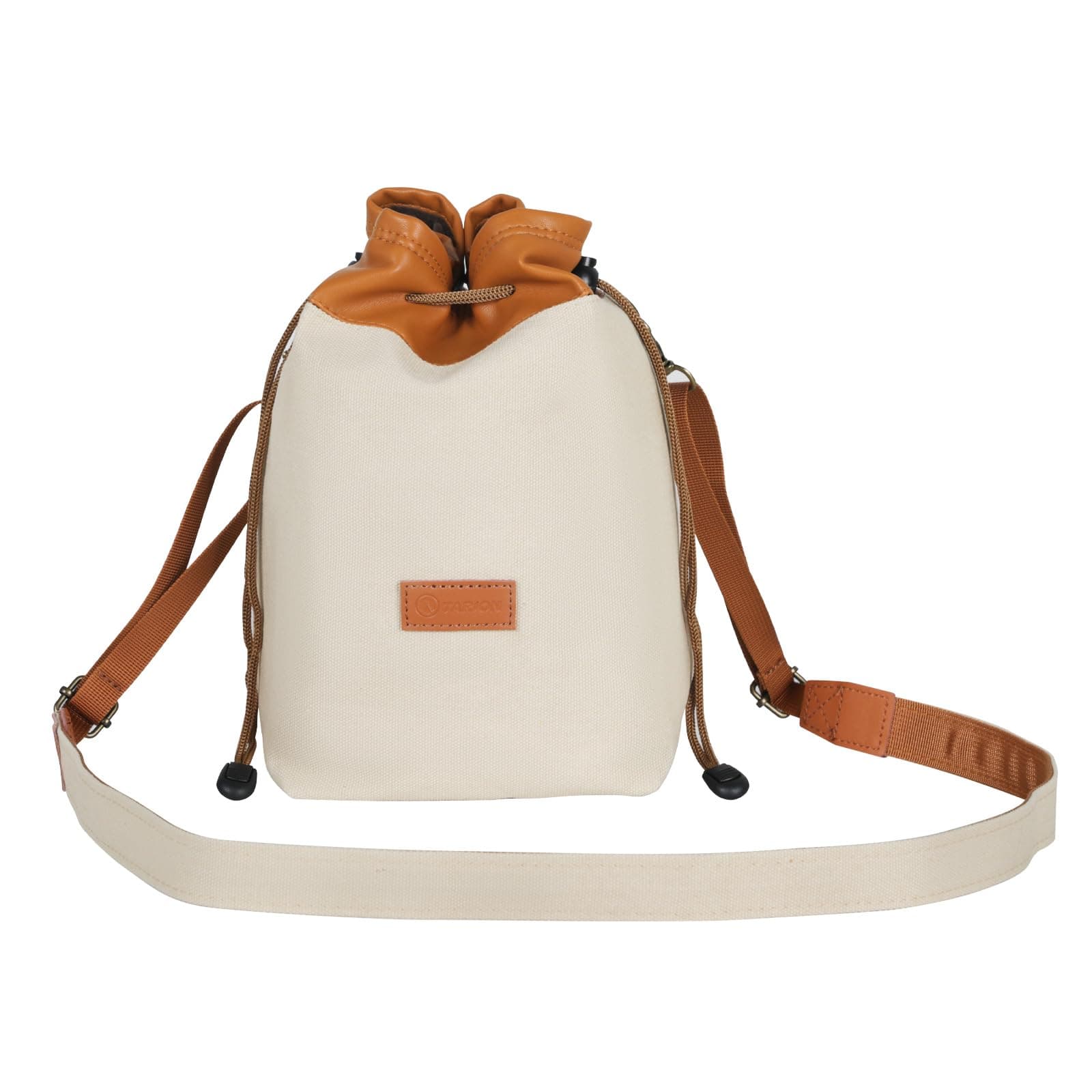 Lens Bag with Carrying Strap, Lens Bag Camera Bag Made of Canvas PU Leather, Padded Protective Bag Camera Bag for DSLR Camera Lenses