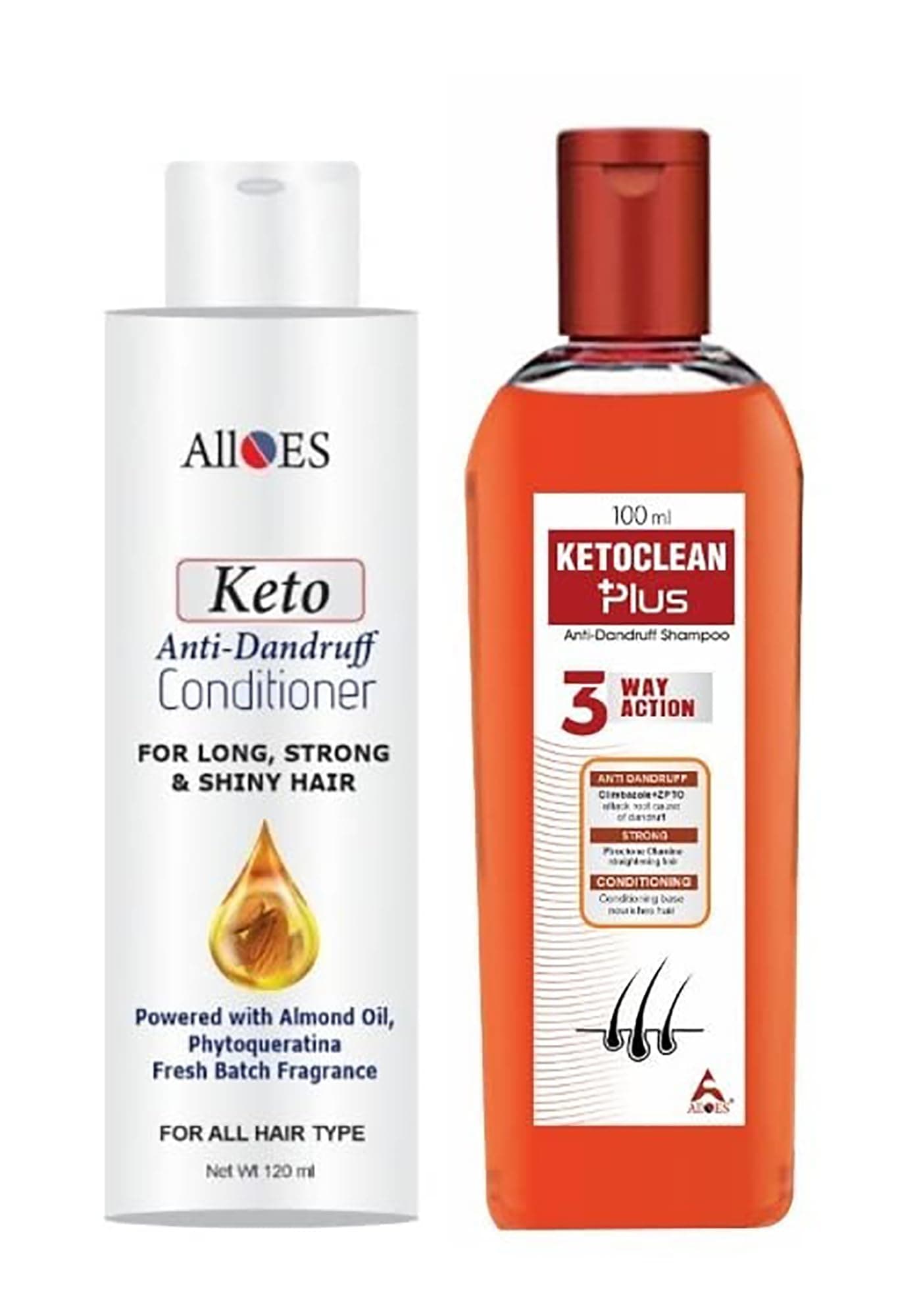 Ketoclean Plus Shampoo and Conditioner Combo | Anti Dandruff Shampoo Treatment and Conditioner for Long lasting relief of Itching and Flaking Scalp |220ml
