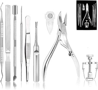 Dualeco Ingrown Toenail Tool Kit (7PCS), Professional Toe Nail Clipper Set for Ingrown & Thick Nail, Stainless Steel Ingrown Toenail Kit, Surgery Grade Manicure Pedicure Tool