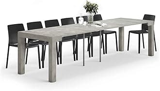 Mobili Fiver, First, Extendable Console Table, 45(305) x90 cm, Concrete Effect, Grey, Made In Italy