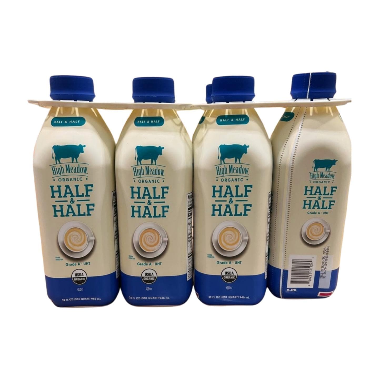 Half and Half Organic Grade A UHT, Pack of 6, 32 FL OZ (946 ml) Each