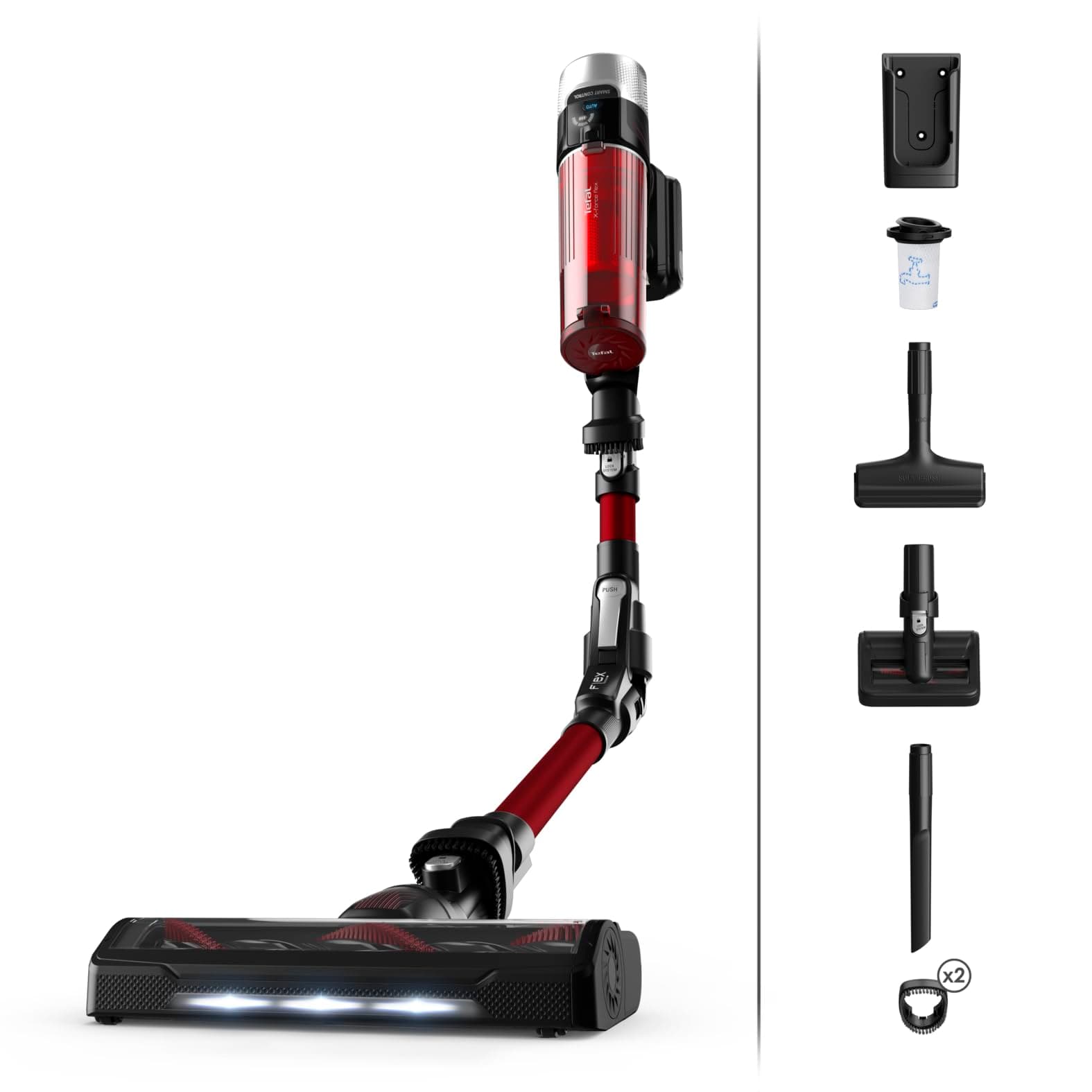 TEFAL Cordless Vacuum Cleaner | X-Force Flex 9.60 Vacuum Cleaner Cordless | Animal Care Model | Flex Tube System | Automatic Suction Power Adjustment by Floor Type | 2 Years Warranty | TY2079HO