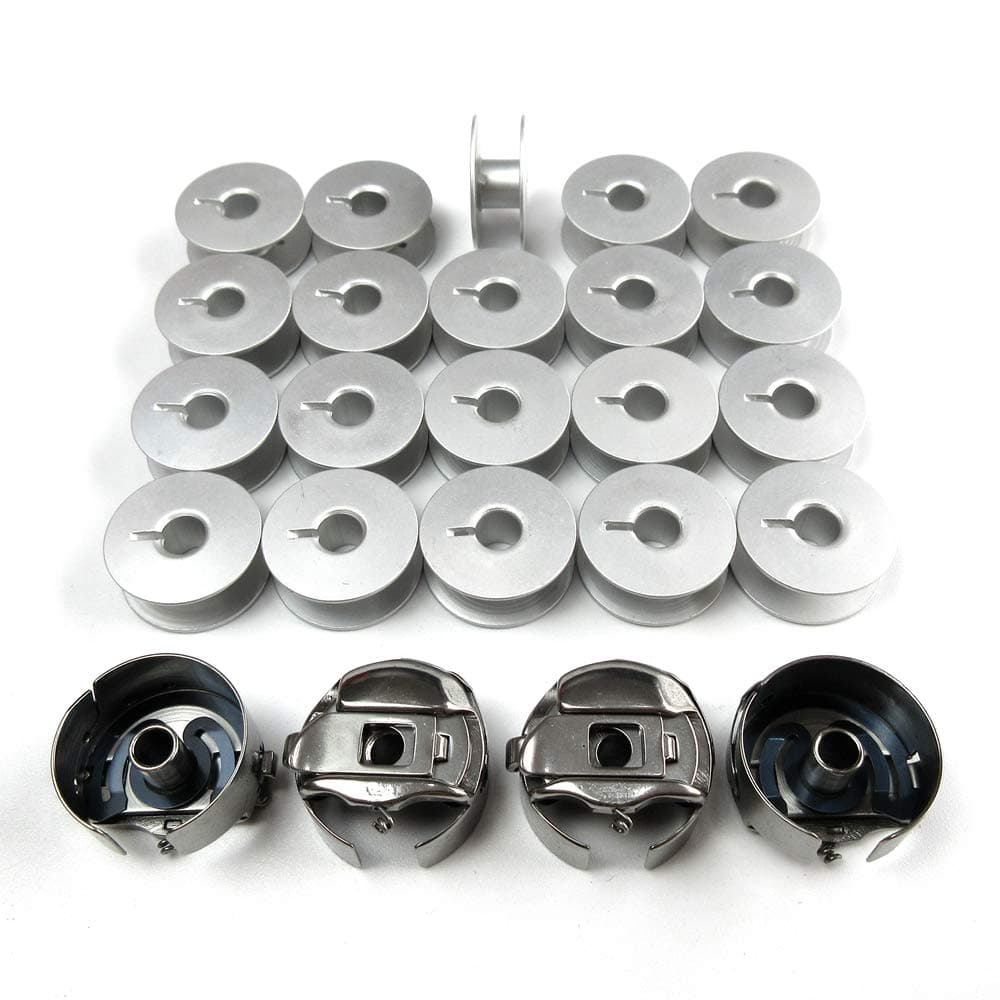 4 Pigtail Bobbin Case+20 Bobbins for Janome Mb-4 Embroidery Machine