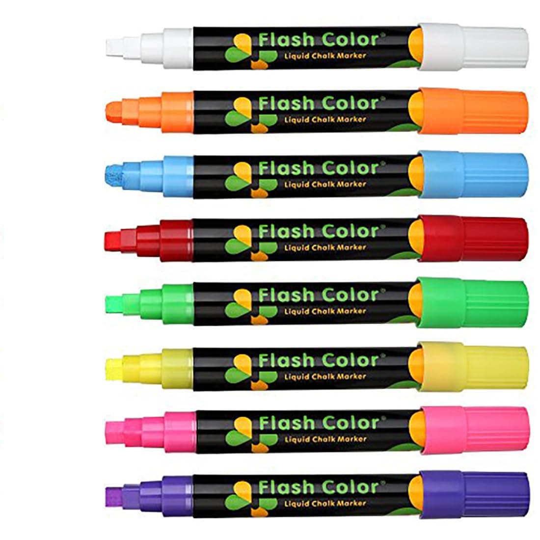 Techzere Liquid Chalk Markers, Fluorescent Neon Chalkboard Chisel Marker Pens for Glass, LED Writing Boards Etc (Pack of 8) (Multicolor)