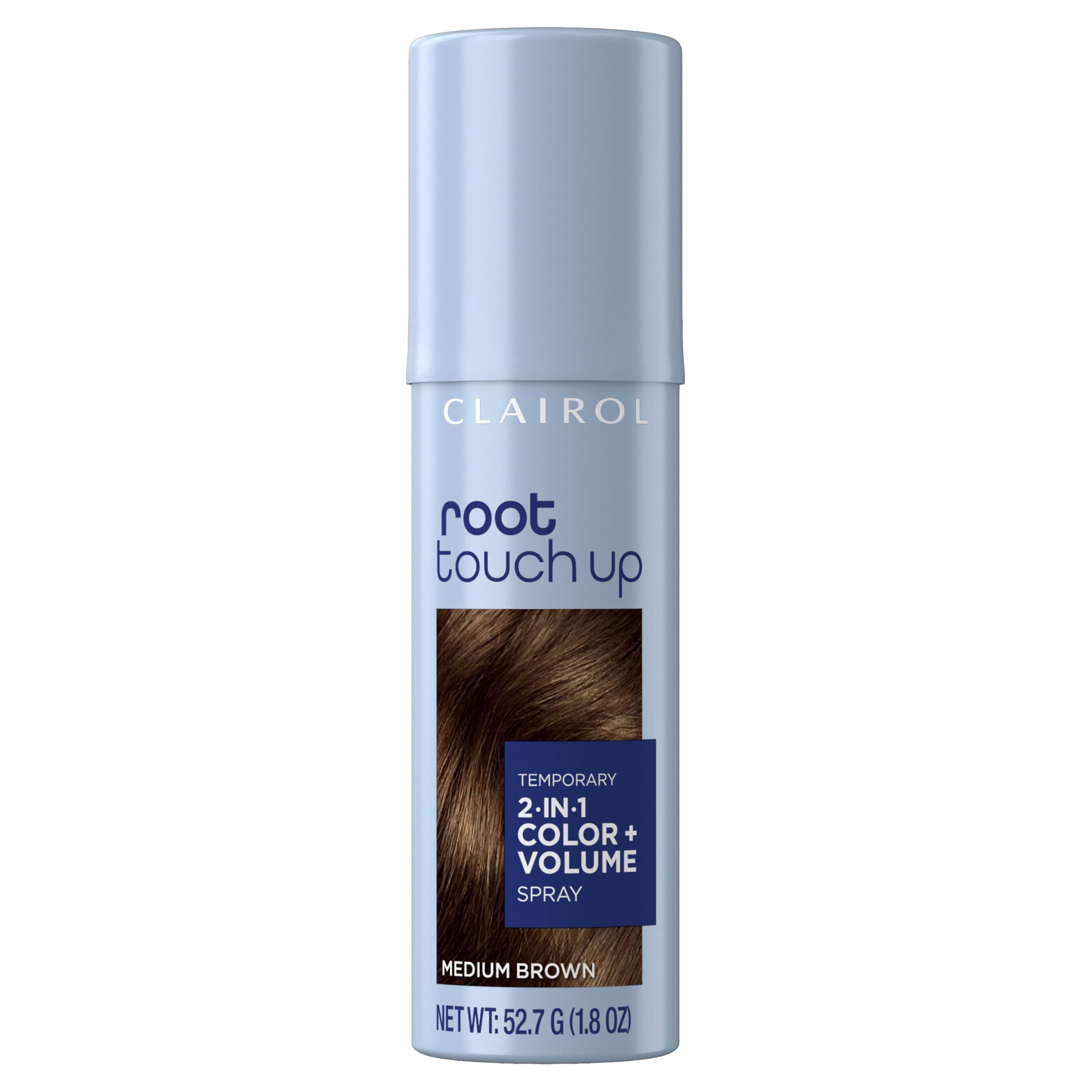 Root Touch-Up Color + Volume 2-in-1 Temporary Hair Coloring Spray, Medium Brown Hair Color, Pack of 1 - Packaging May Vary