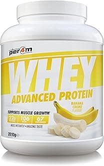 Per4m Whey Protein Powder | High Protein Shake for Muscle Growth & Recovery | Low Sugar Gym Supplement | Sports Nutrition Drink + Amino Acids (2010g, Banana Creme)