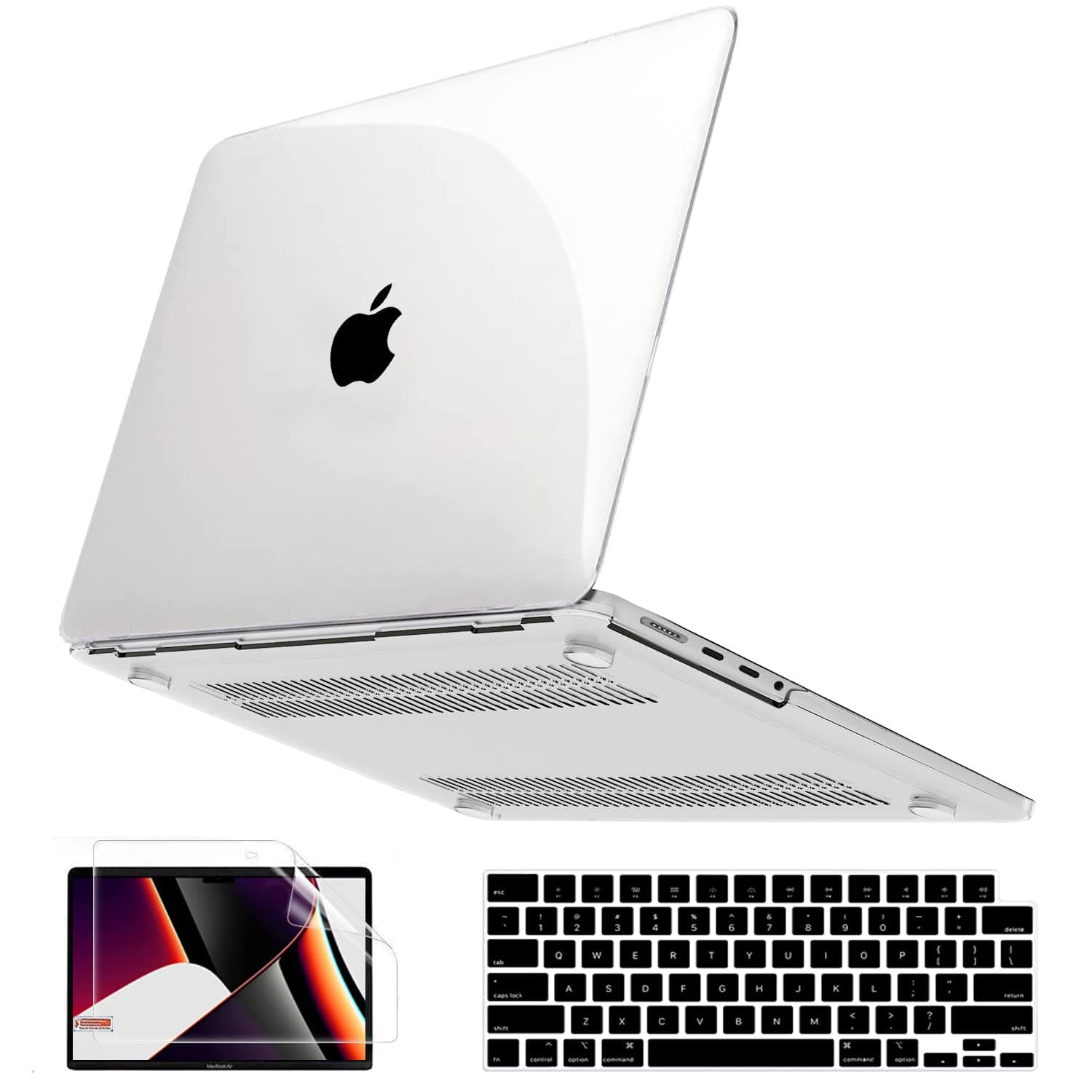 Anban Compatible with MacBook Pro 14 inch Case M5 2026-2021 M4 M3 M2 M1 A3426 A3427 A3434 A3112 A3185 A3401 A2918 A2992 A2779 A2442, Plastic Hard Shell Case+Keyboard Cover+Screen Protector, Clear