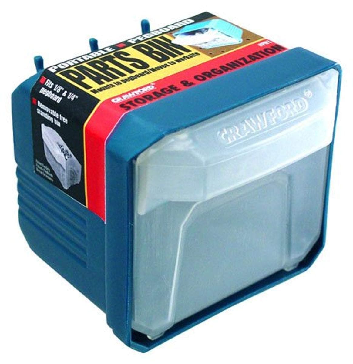 Lehigh PB1 Pegboard Parts Organizer, Clear/Blue