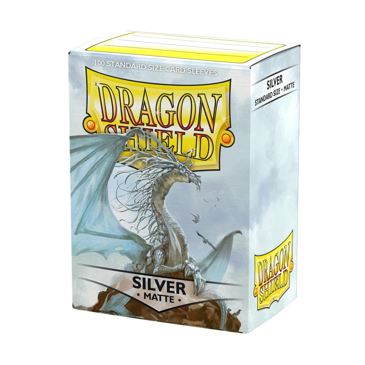 Standard Size Card Matte Sleeves | 100 CT - Smooth & Tough Premium TCG Sleeves | Compatible with Pokemon, Flesh & Blood, One Piece & Magic the Gathering | Silver - Matte