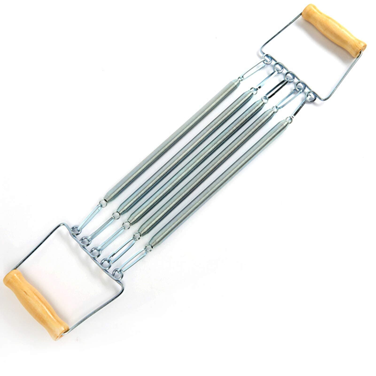 Chest Expander Spring Muscle Puller-5 Resistance Steel Spring Wooden Handle Adjustable Tension Detachable Fitness Machine