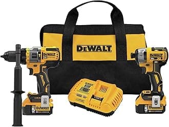 DEWALT FLEXVOLT ADVANTAGE 20V MAX* Combo Kit with Hammer Drill & Impact Driver, 5.0-Ah, 2-Tool (DCK2100P2)