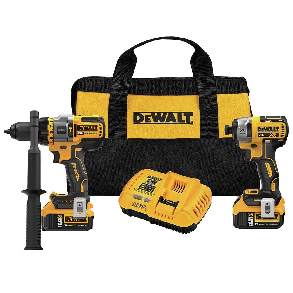 DEWALT DCK2100P2 20V MAX Brushless Cordless 2-Tool Kit Including Hammer Drill/Driver with FLEXVOLT Advantage