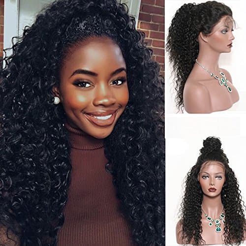 150% Density Full Lace Wig With Baby Hair Deep Wave Black Brazilian Pre Plucked Human Hair Wigs (20inch)